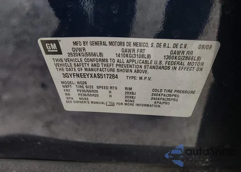 2010 Cadillac Srx Performance Collection z USA, uszkodzony, nr VIN 3GYFNEEYXAS517284